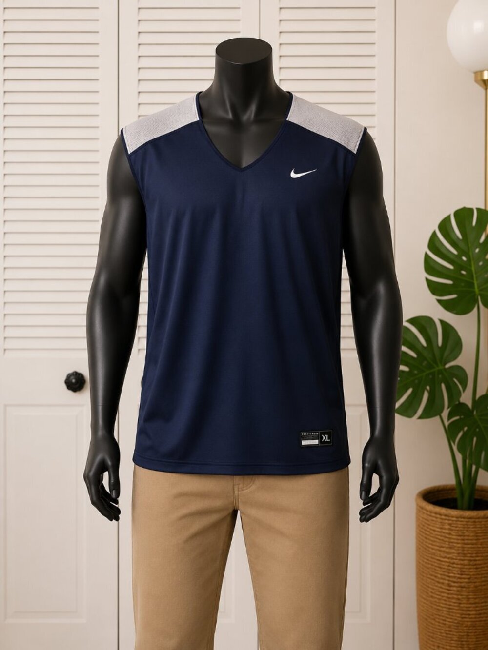 Nike Blue and Gray Sleeveless Boxy Men's Jersey